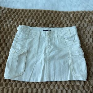Women's White Cargo Skirt